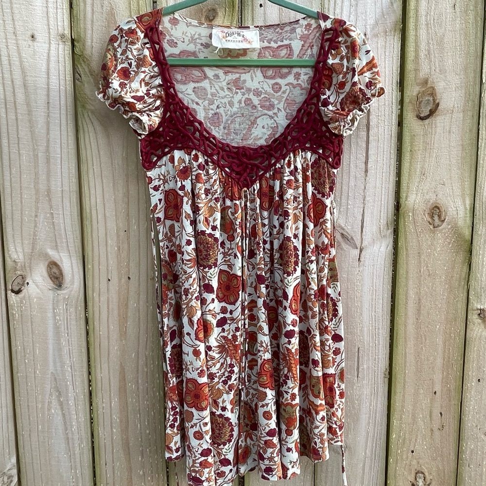 Debbie Miller For Rigo - Floral Hippie Tunic Vintage